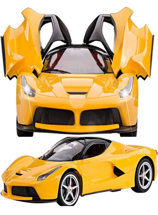 KRIMION Kid Remote Control Car With Open Able Door,Ultimate Remote Control Sports Car With Openable Doors And LED Lights - 1:16 Scale (Unit 1) (Yellow) - Image 2